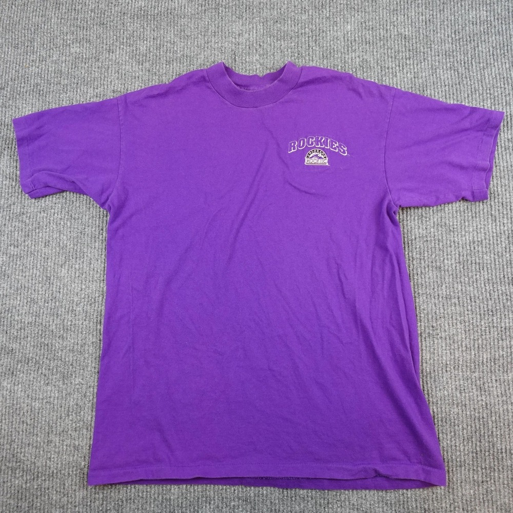 Vintage Colorado Rockies Shirt Mens Large Purple MLB Baseball Salem Sportswear
